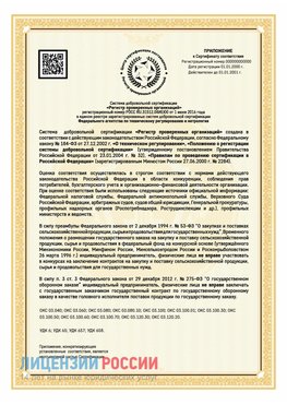 Приложение к сертификату для ИП Зима Сертификат СТО 03.080.02033720.1-2020